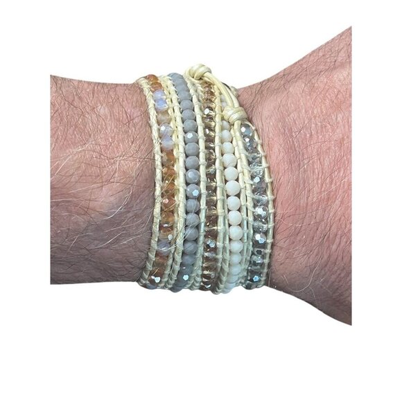 Victoria Emerson Jewelry Fun Colorful Wrap Bracelet Beaded Neutral Boho Western - Picture 1 of 10